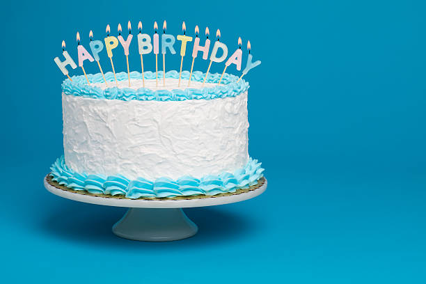 Birthday Cake A birthday with lit candles.More cakes: birthday cake stock pictures, royalty-free photos & images