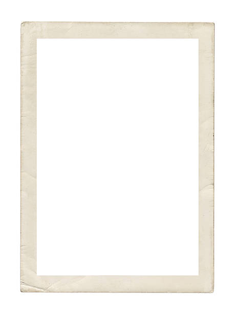 White poster with white frame on white background stock photo
