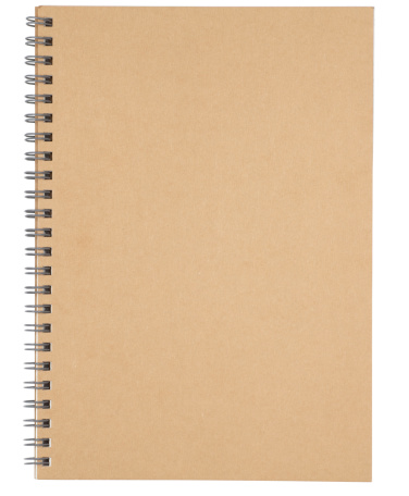 Closed notebook isolated on white. Clipping path included.See also: