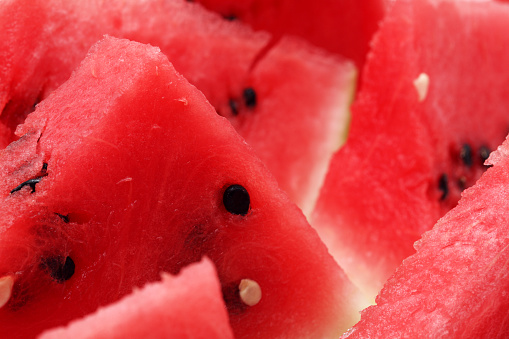 Water melon pieces close-up