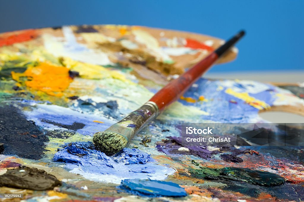 Tavolozza di pittura - Foto stock royalty-free di Arte