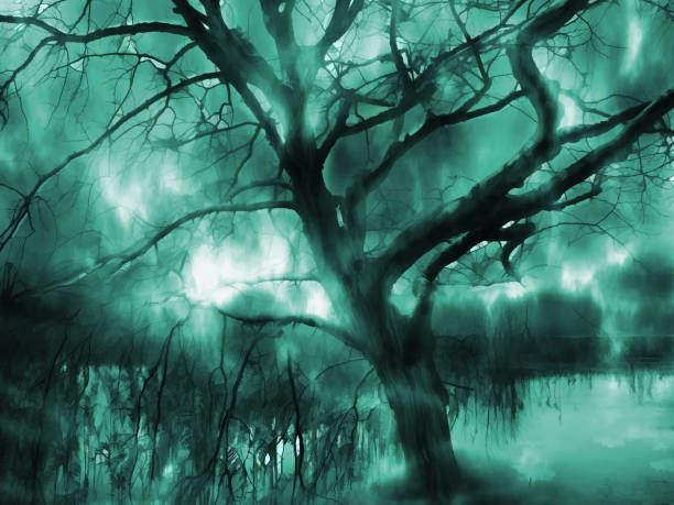 Digital illustration art. The ghost dark ship.