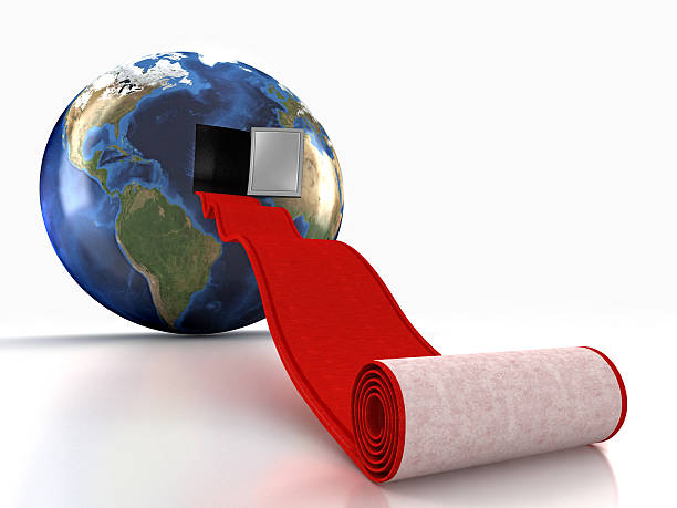 Red carpet leading into the earth