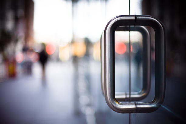 Door Handles on a Glass Office Building