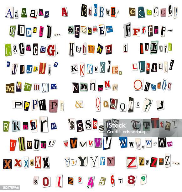 Ransom Note Magazine And Newspaper Cutouts Stock Photo - Download Image Now - Letter - Document, Text, Bribing