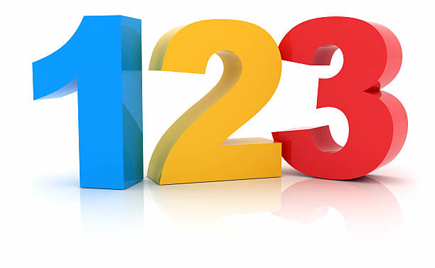 Numbers 123 Stock Photo - Download Image Now - Number 3