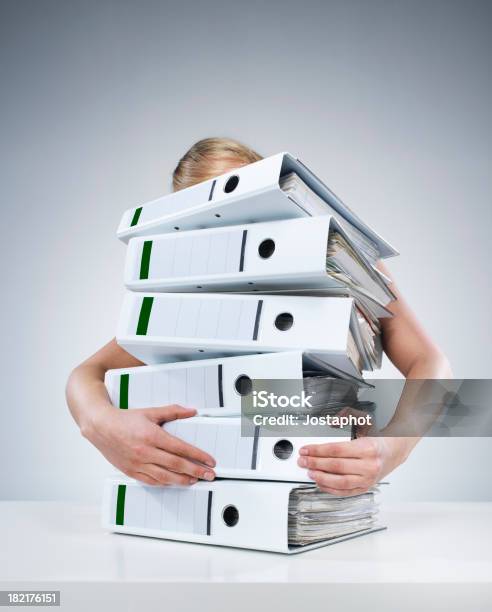 Woman With Folders Stock Photo - Download Image Now - Abstract, Adult, Adults Only