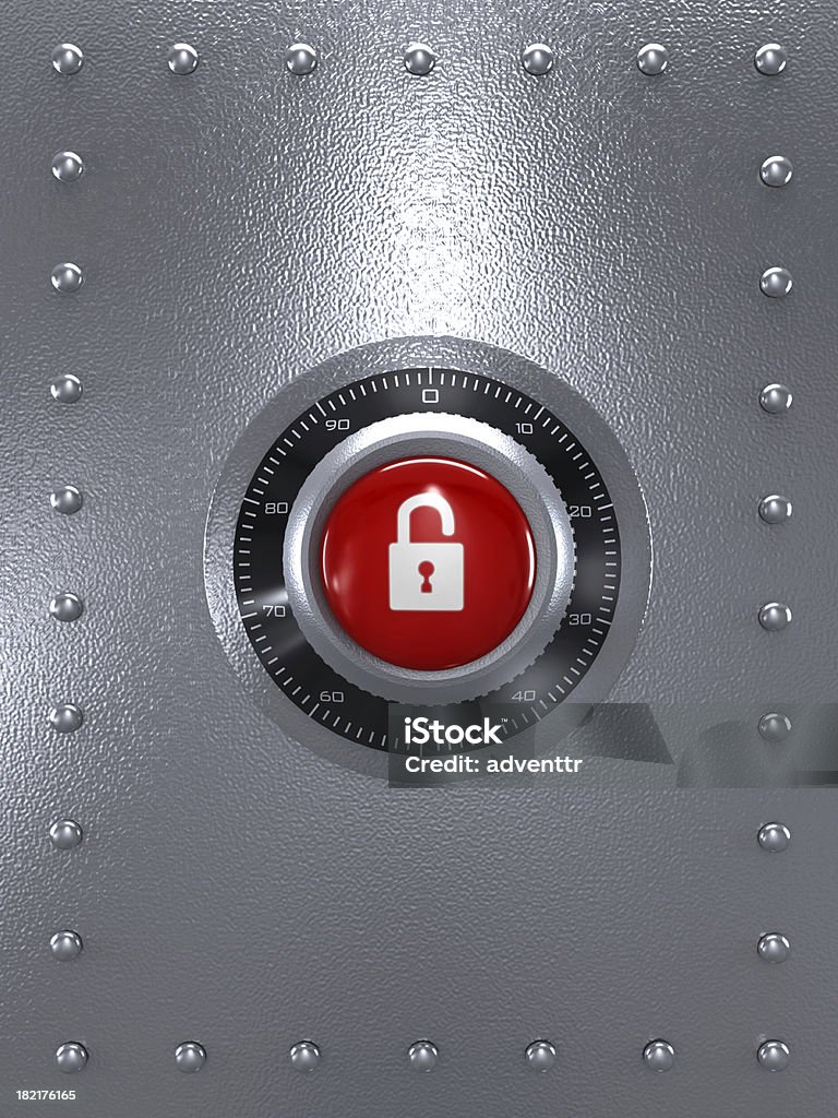Концепция обеспечения безопасности - Стоковые фото Сейфовая дверь роялти-фри