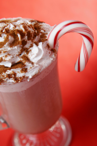 A hot cocoa or peppermint latte with whipped cream and a candy cane.Click Images To View My Christmas Lightbox
