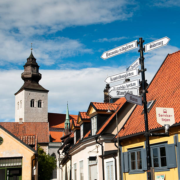 Visby "Visby town centre in Gotland, Sweden." gotland stock pictures, royalty-free photos & images