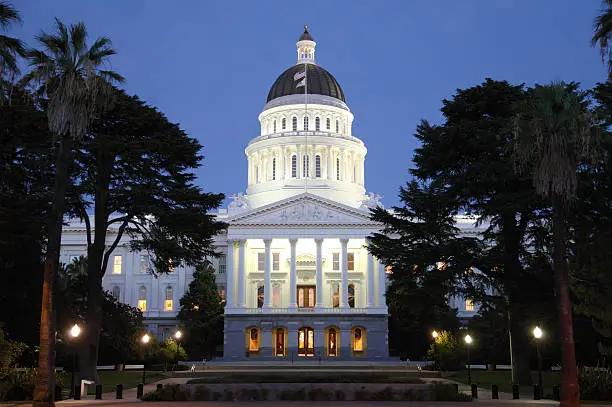 "State capital building in Sacramento, California."