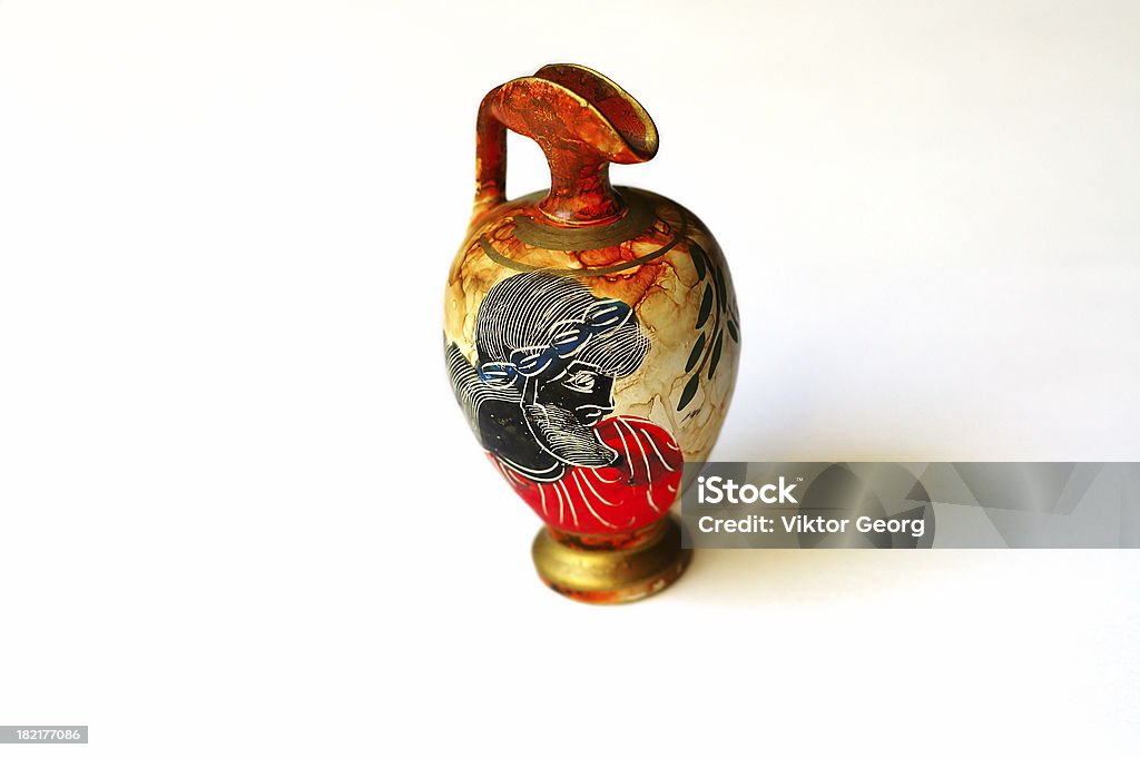 Greek wase [izolated] Greek vase with a hero Achilles Stock Photo