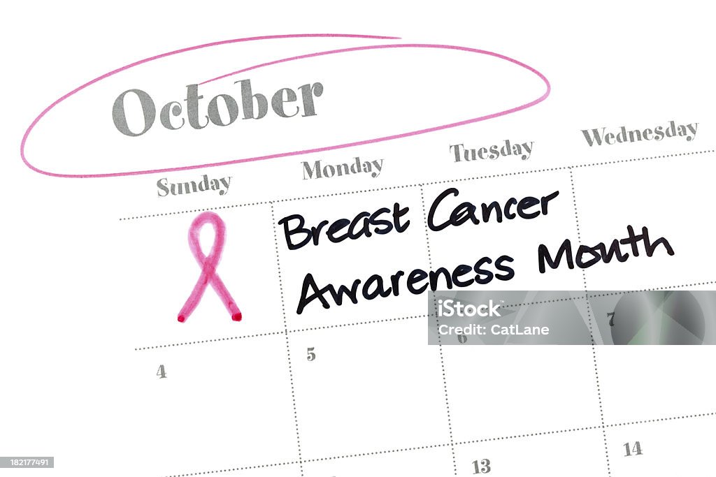 Calendrier série mois de sensibilisation au Cancer du sein - Photo de Sensibilisation au cancer du sein libre de droits