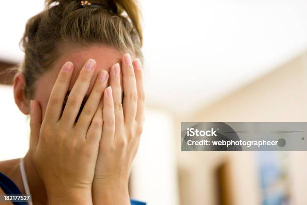 Shy Woman Stock Photo - Download Image Now - Women, Embarrassment, Human Face