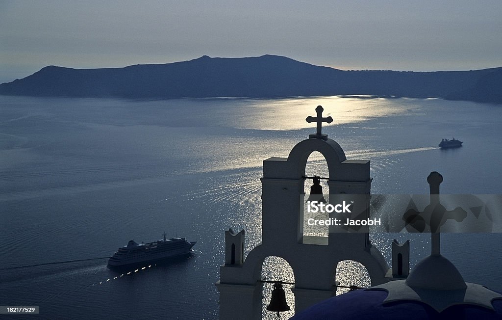Tramonto di Santorini - Foto stock royalty-free di A forma di croce