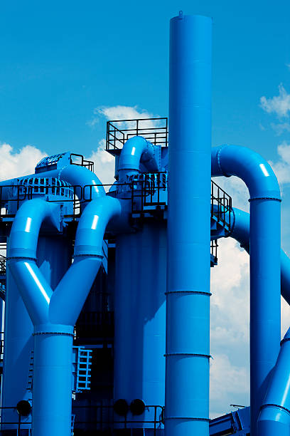 istock Blue Industrial Installations Against Sky 182177677