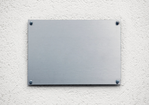 Blank metal plaque