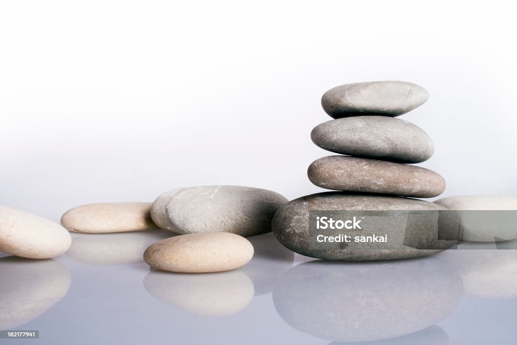 Various stones with.Pebble Various stones with reflection. Pebble. Stone - Object Stock Photo