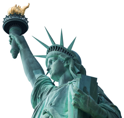 iconic Statue of Liberty in New York isolatedClipping paths included
