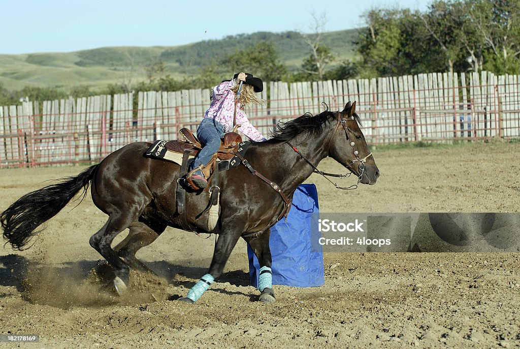 Junior-Lady Barrel Racer - Lizenzfrei Saskatchewan Stock-Foto