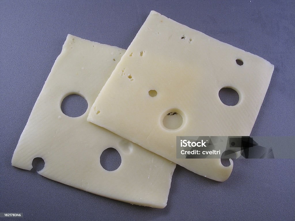 Swiss Cheese Swiss cheese isolated on a gray background. Cheese Stock Photo
