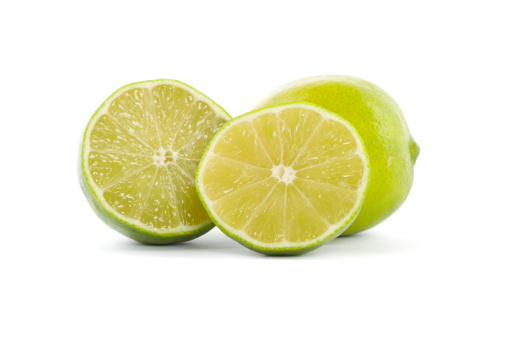 fresh limes on white backgroundsee my