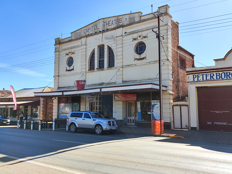 Old Capitol Theatre in Peterborough, a town in the mid north of South Australia, just off the Barrier Highway.