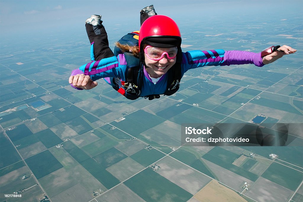Royalty Free 스톡 사진-행복함 여자 Skydiver - 로열티 프리 스카이 다이빙 스톡 사진
