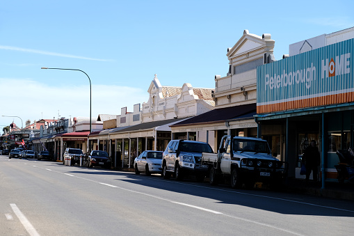 Street in Peterborough, a town in the mid north of South Australia, just off the Barrier Highway.