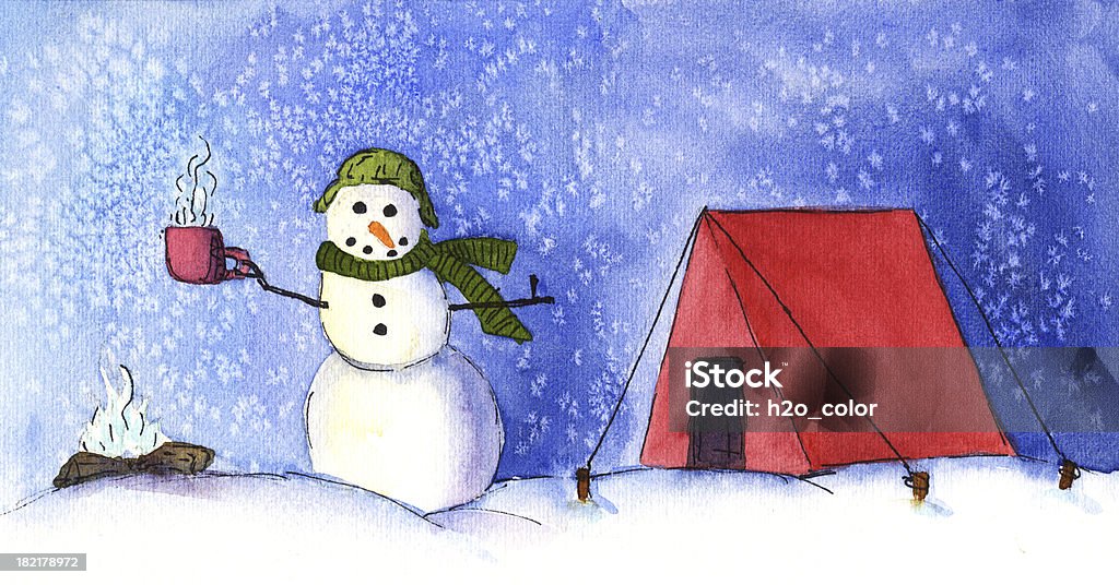 Camping Snowman  Camping stock illustration