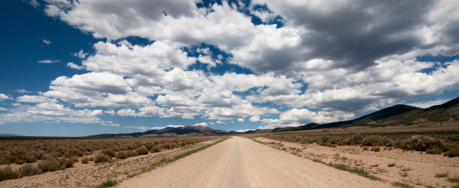 Unpaved road in a remote valley in central Nevada.
