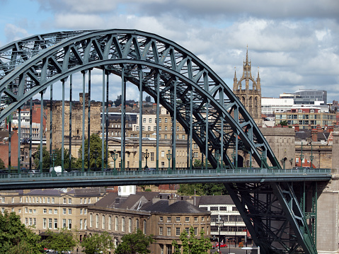 A view of the Tyne Bridge in Newcastle, taken from Gateshead.