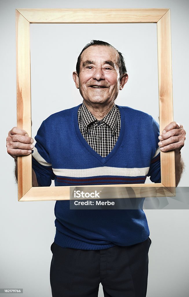 Senior adult man portrait Senior adult man portrait with a frame picture 80-89 Years Stock Photo