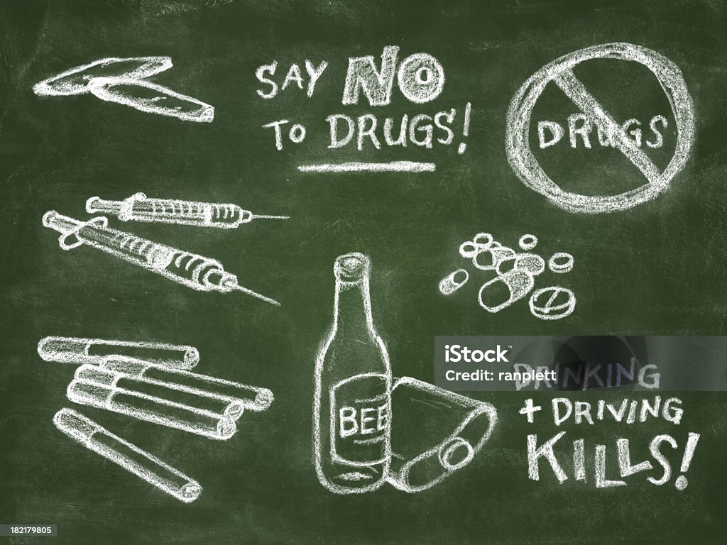 Fármaco Anti Chalkboard medio - Ilustración de stock de Dibujo a la tiza libre de derechos