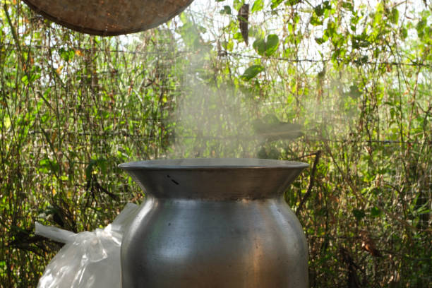 istock Steaming sticky rice on steamer. Asian cuisines. 1821800962