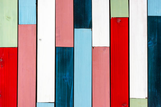 Colorful wooden wall. painted wooden board.