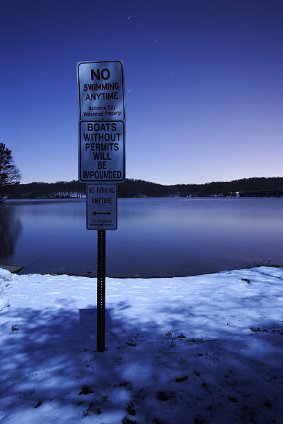 Moonlight Lake stock photo