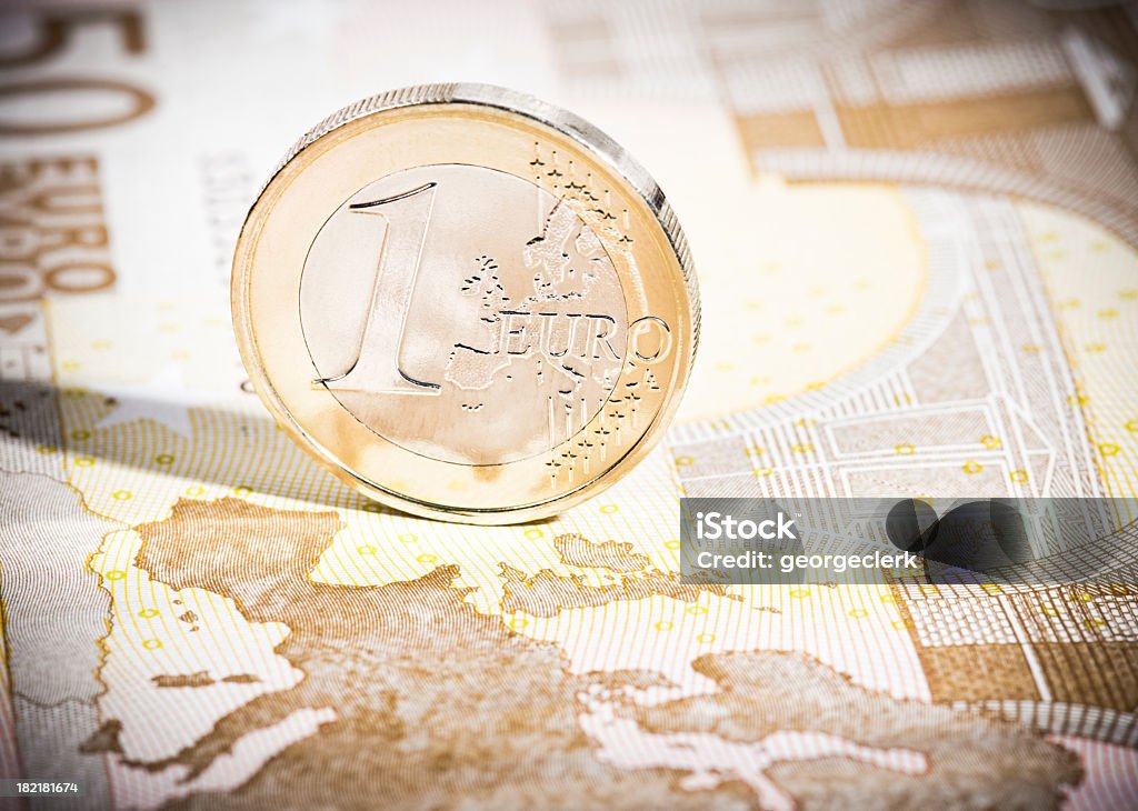 Moeda de Euro em notas de 50 €mapa - Royalty-free Finanças Domésticas Foto de stock