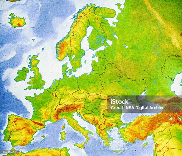 맵 유럽 Closeup 고해상도 이미지 유럽에 대한 스톡 사진 및 기타 이미지 - 유럽, 입체지도, 경감