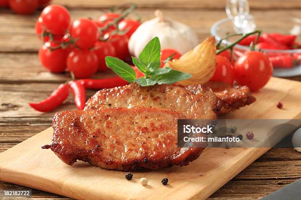 Marinado De Porco Chops - Fotografias de stock e mais imagens de Carne de Porco - Carne de Porco, Fatia, Marinado