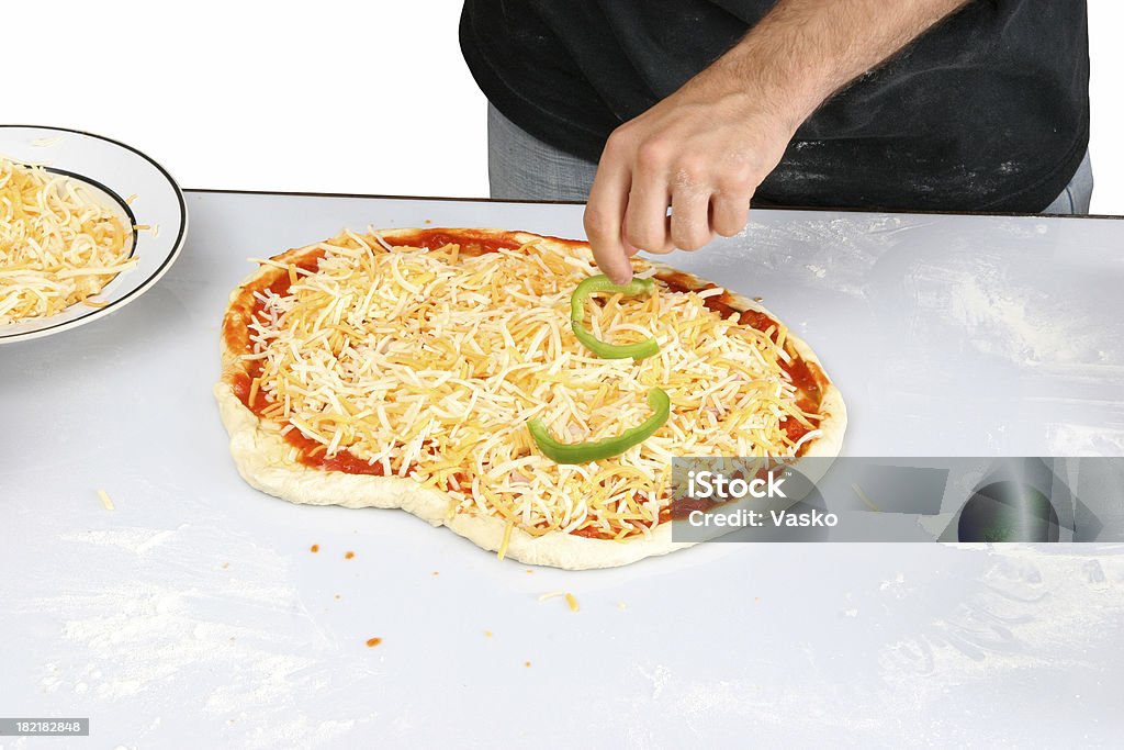 Pizza preparazione 1-12 - Foto stock royalty-free di Adulto