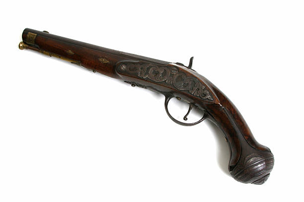 istock Old Flintlock Pistol Replica full view 182183303
