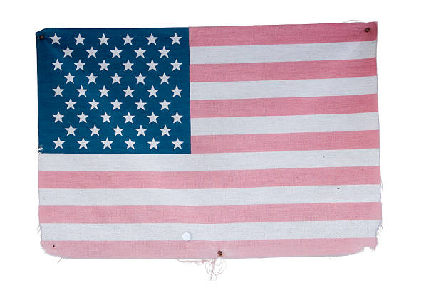 istock Faded American Flag Isolated on a White Background 182185201