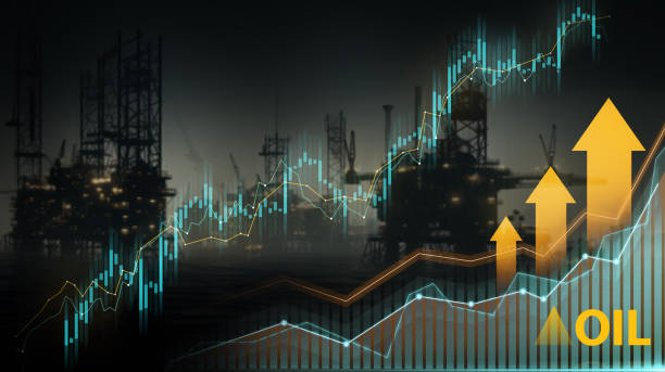 istock Oil Industry Growth Concept with Rig Silhouettes 1821853786