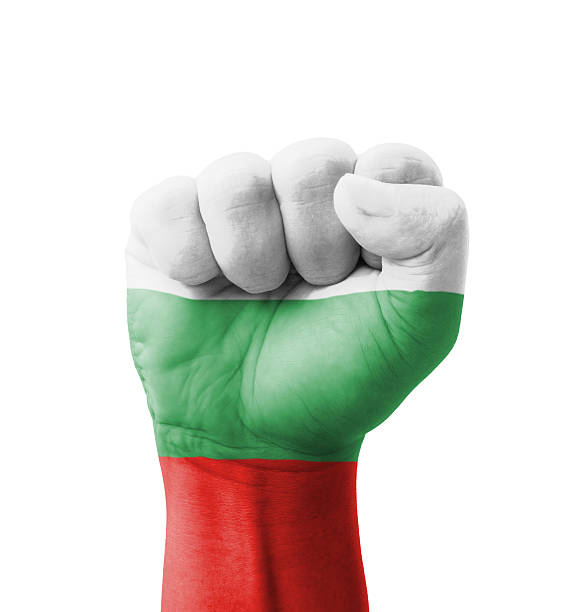 istock Fist of Bulgaria flag painted, multi purpose concept 182185729
