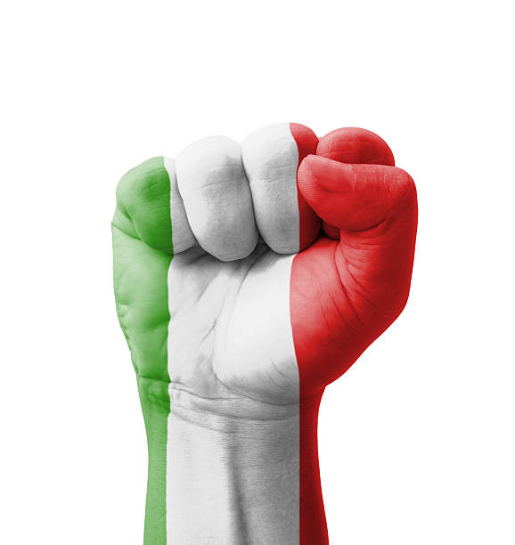 istock Fist of Italy flag painted, multi purpose concept 182185754