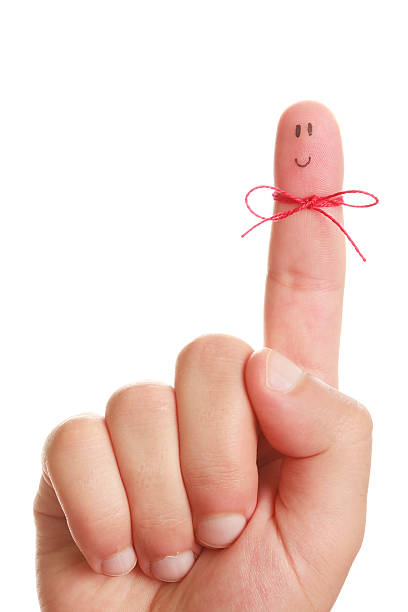 Reminder with face stock photo