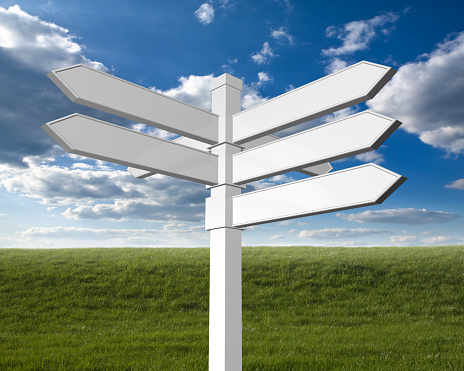 Blank signpost with Clipping Path