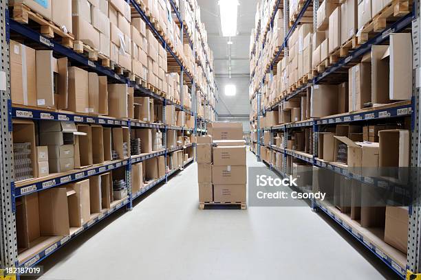 Warehouse Stock Photo - Download Image Now - Box - Container, Business, Collection