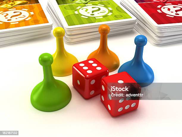 Boardgame Pieces Stock Photo - Download Image Now - Board Game, Pawn - Chess Piece, Dice